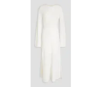 Daroca crochet-trimmed wool and cashmere-blend midi dress - White