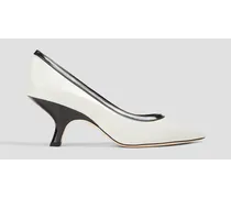 Two-tone leather pumps - White