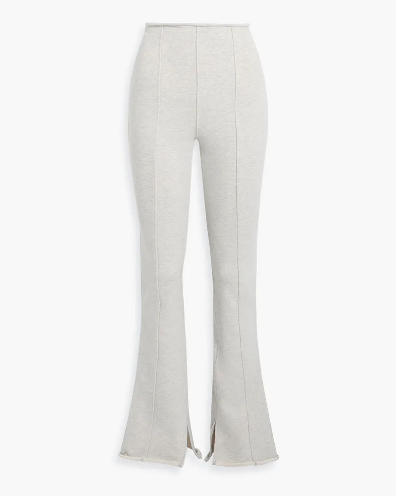 Alexander Wang Mélange French cotton-blend terry flared pants - Gray Gray