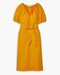 Mara Hoffman Alora belted crinkled cotton dress - Yellow Yellow