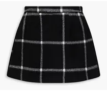 Checked brushed-felt mini skirt - Black
