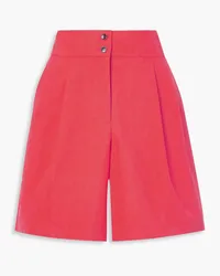 Lafayette148 Leroy pleated cotton-poplin shorts - Orange Orange