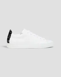 Missoni Knit-trimmed leather sneakers - White White