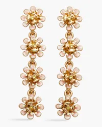 Oscar de la Renta Gold-tone crystal earrings - Metallic Metallic