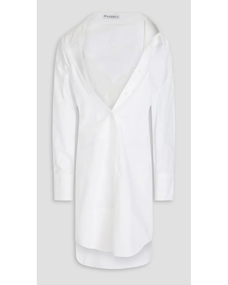 J.W.Anderson Ruched cotton-poplin shirt dress - White White