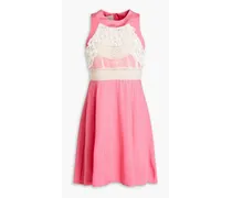 Lace-paneled silk mini dress - Pink