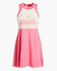 Valentino Garavani Lace-paneled silk mini dress - Pink Pink