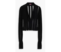 Kalai open-knit polo sweater - Black