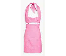 Limao cutout twill halterneck mini dress - Pink