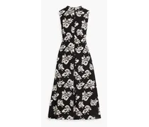 Ottilie floral-print crepe midi dress - Black
