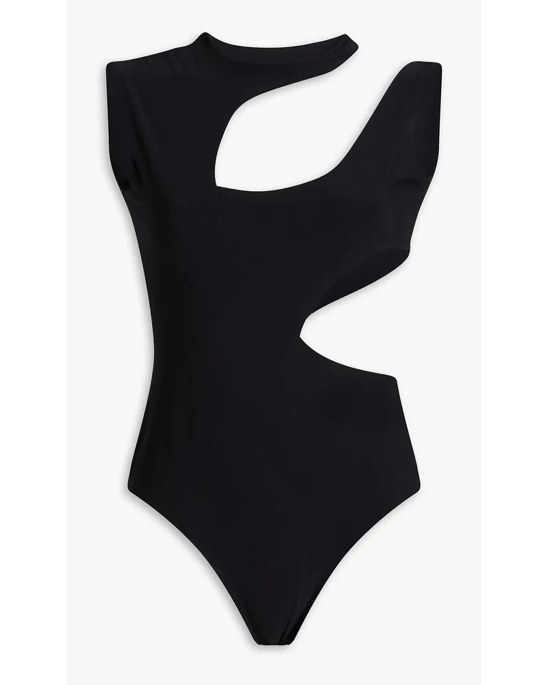 A.W.A.K.E. Cutout stretch-jersey bodysuit - Black Black