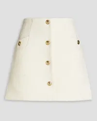 Sandro Button-embellished brushed tweed mini skirt - White White