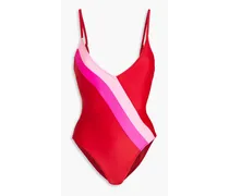 Ariel color-block swimsuit - Red