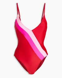 Solid and Striped Ariel color-block swimsuit - Red Red