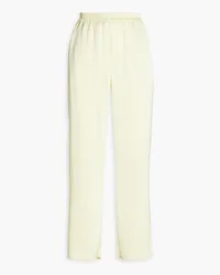 Nanushka Cropped satin-crepe wide-leg pants - Yellow Yellow