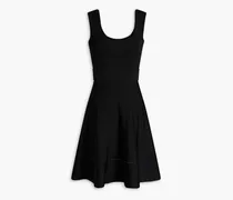 Pleated ponte mini dress - Black