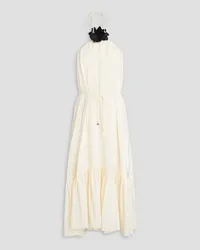 Zimmermann Off-the-shoulder tiered silk crepe de chine midi dress - White White