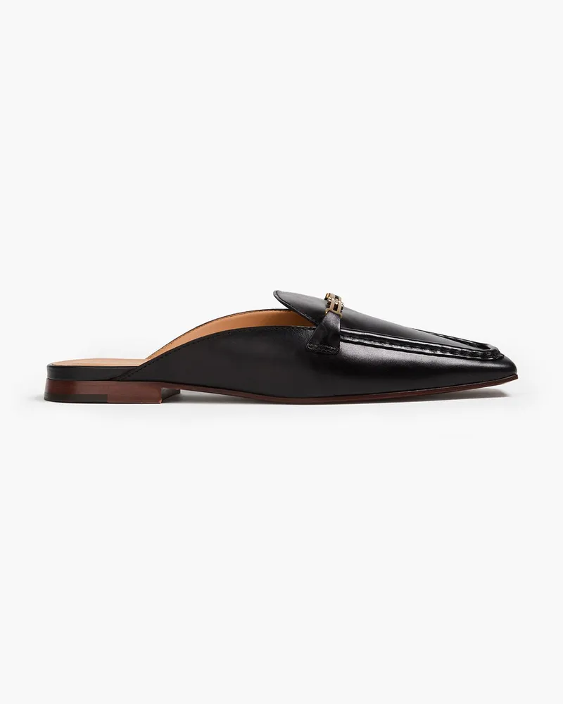 TOD'S Embellished leather slippers - Black Black