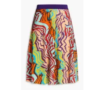 Crochet-knit cotton-blend skirt - Multicolor
