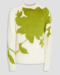 Erdem Nathan intarsia mohair-blend sweater - White White