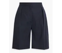 Mara linen-blend twill shorts - Blue