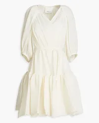 3.1 phillip lim Ruffled cotton-blend crepon mini wrap dress - White White