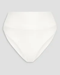 Melissa Odabash Hamptons seersucker high-rise bikini briefs - White White