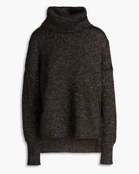 Adam Lippes Metallic cotton-blend turtleneck sweater - Black Black