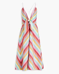 Rebecca Vallance Lolita striped cotton-blend midi dress - Multicolor Multicolor