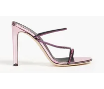Julianne crystal-embellished suede mules - Pink