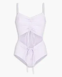 Christopher Esber Ruched cutout swimsuit - Purple Purple