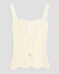 Zimmermann Crochet-knit cotton tank - White White