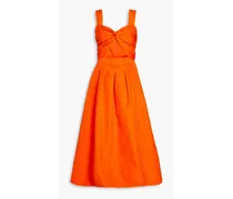 Carmelita cutout moire midi dress - Orange