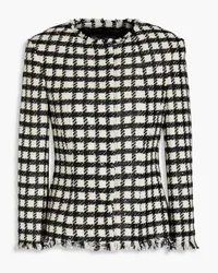 Oscar de la Renta Frayed metallic tweed jacket - Black Black