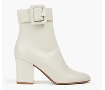 Buckled leather ankle boots - Gray