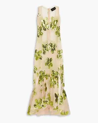 Simone Rocha Sequin-embellished tulle midi dress - Green Green