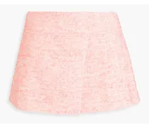 Janello pleated wrap-effect bouclé-tweed mini skirt - Pink