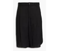Pleated satin shorts - Black
