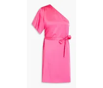 One-shoulder cutout satin mini dress - Pink