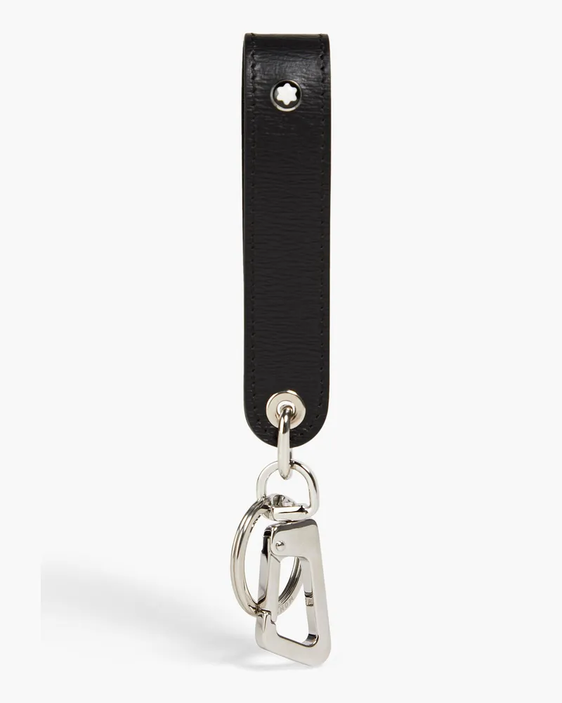 Montblanc Texutred-leather keychain - Black Black