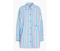 Striped cotton-poplin shirt - Blue