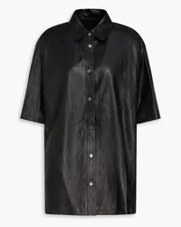 Brunello Cucinelli Bead-embellished leather shirt - Black Black