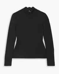 Marysia Swamis scalloped seersucker rash guard - Black Black