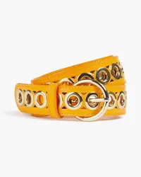 Sandro Eyelet-embellished leather belt - Yellow Yellow