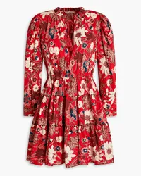 Ulla Johnson Liv floral-print cotton-blend mini dress - Red Red