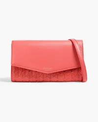 Serapian Woven leather envelope clutch - Orange Orange