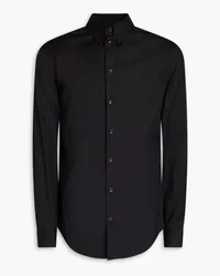 Giorgio Armani Cotton-blend poplin shirt - Black Black