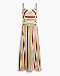 Zimmermann Striped crochet-knit cotton midi dress - Yellow Yellow