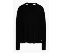Ribbed wool and cashmere-blend sweater - Black
