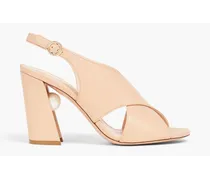 90mm Miri crossover leather sandals - Neutral